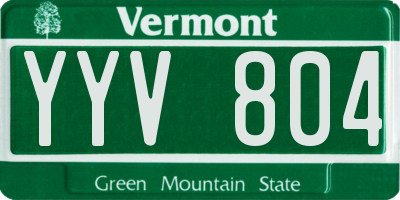 VT license plate YYV804