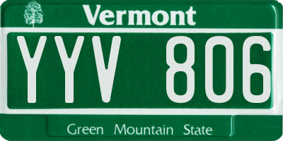 VT license plate YYV806