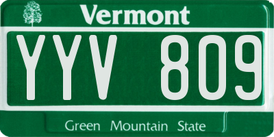 VT license plate YYV809