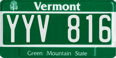 VT license plate YYV816