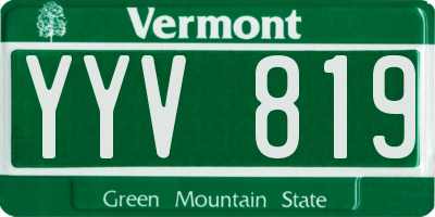 VT license plate YYV819