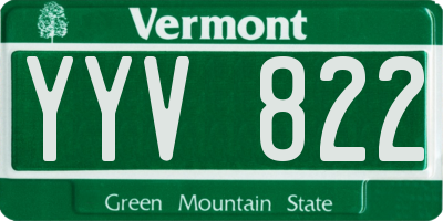 VT license plate YYV822
