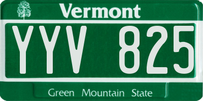 VT license plate YYV825