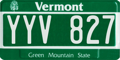 VT license plate YYV827