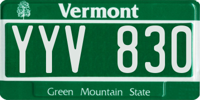 VT license plate YYV830