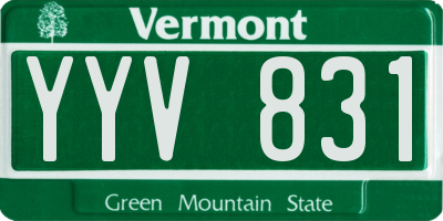 VT license plate YYV831