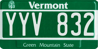 VT license plate YYV832