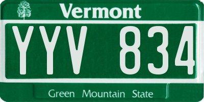 VT license plate YYV834