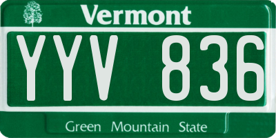 VT license plate YYV836