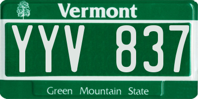 VT license plate YYV837