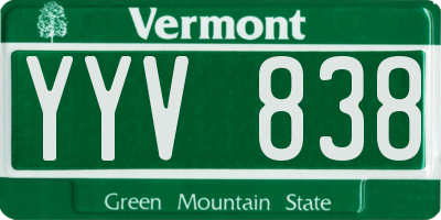 VT license plate YYV838
