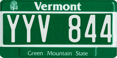 VT license plate YYV844