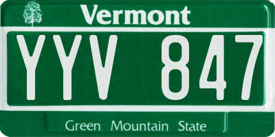 VT license plate YYV847