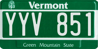 VT license plate YYV851