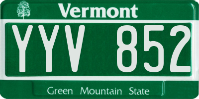 VT license plate YYV852