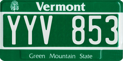 VT license plate YYV853