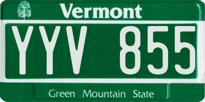 VT license plate YYV855