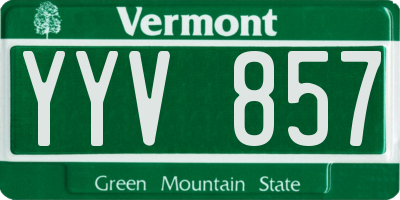 VT license plate YYV857