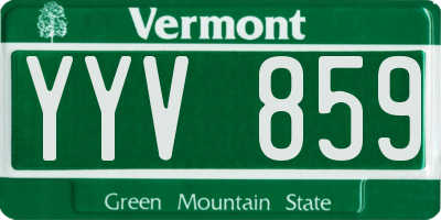 VT license plate YYV859