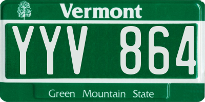 VT license plate YYV864
