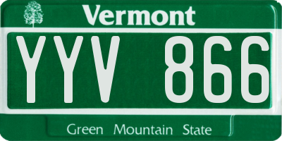 VT license plate YYV866