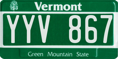 VT license plate YYV867