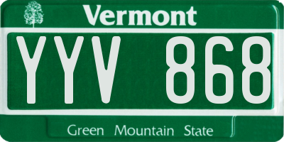 VT license plate YYV868