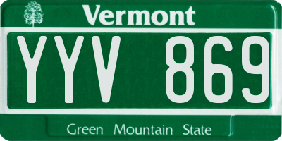 VT license plate YYV869