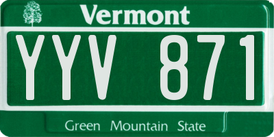 VT license plate YYV871