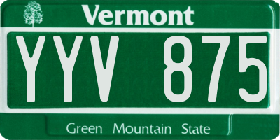 VT license plate YYV875