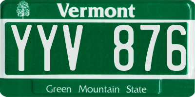 VT license plate YYV876
