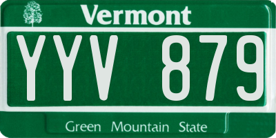 VT license plate YYV879