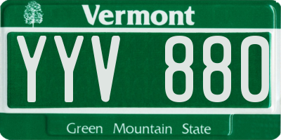 VT license plate YYV880