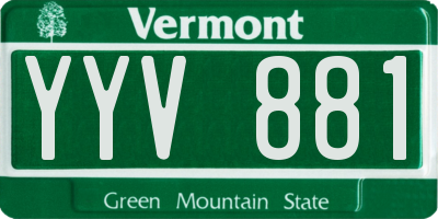 VT license plate YYV881