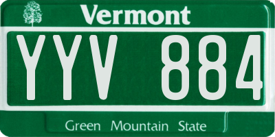 VT license plate YYV884