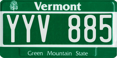 VT license plate YYV885