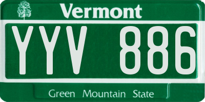 VT license plate YYV886