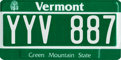 VT license plate YYV887