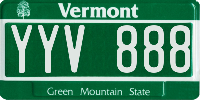 VT license plate YYV888