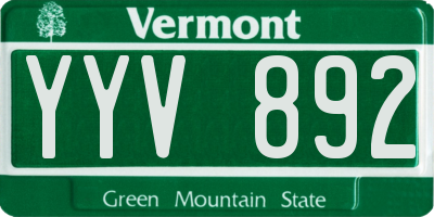 VT license plate YYV892
