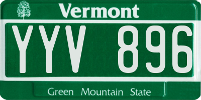 VT license plate YYV896