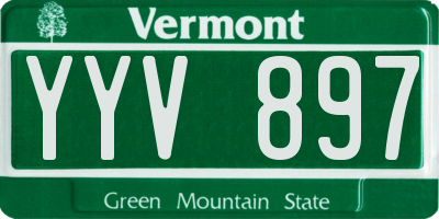 VT license plate YYV897