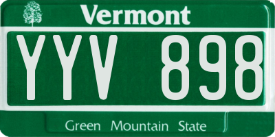 VT license plate YYV898