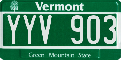 VT license plate YYV903