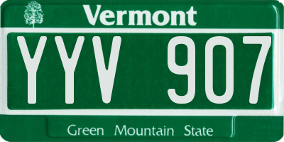 VT license plate YYV907