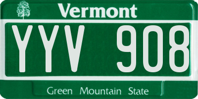 VT license plate YYV908