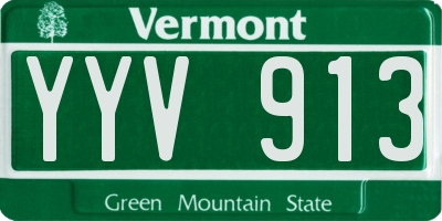 VT license plate YYV913