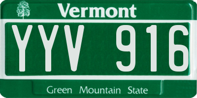 VT license plate YYV916