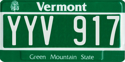 VT license plate YYV917