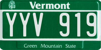 VT license plate YYV919
